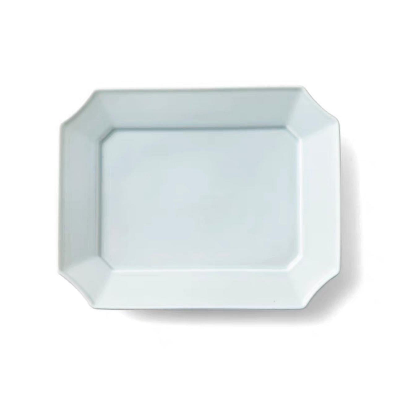 Miyama Mizu Mizu Rectangle L Plate(Gift box) Light Blue 1 count