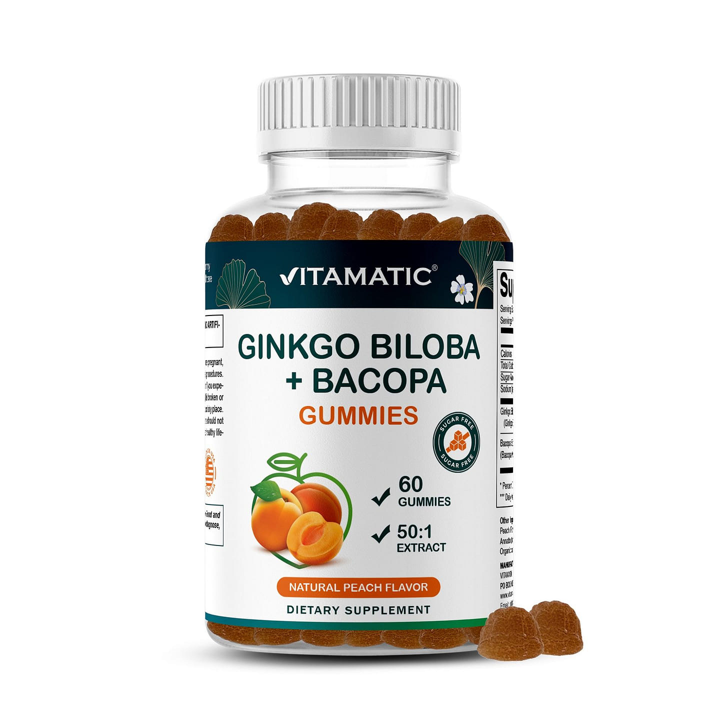Ginkgo Biloba + Bacopa Gummie -60 count 1 each
