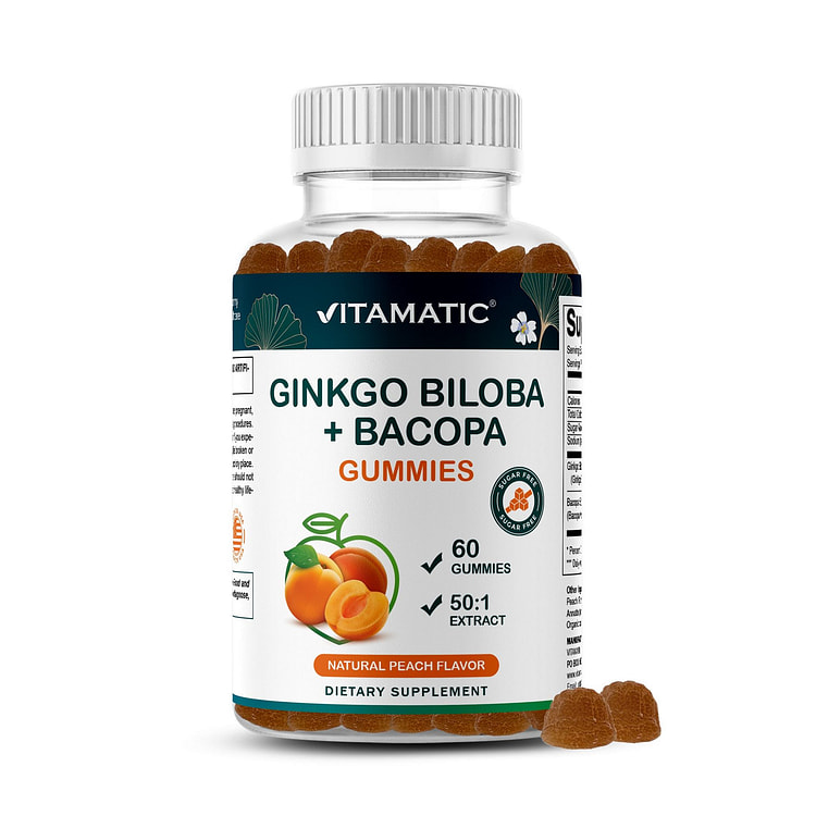 Ginkgo Biloba + Bacopa Gummie -60 count