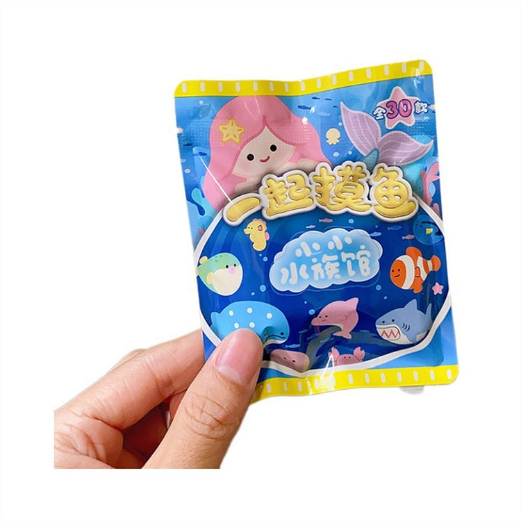【中国直邮】 FOXTAIL 小小水族馆冰箱贴盲袋 海洋动物 毛绒摆件 可爱洞洞板装饰磁力贴 随机1袋