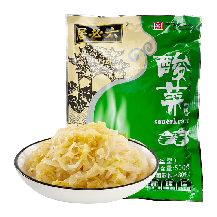 六必居酸菜丝东北泡菜酸白菜饺子500g*1袋