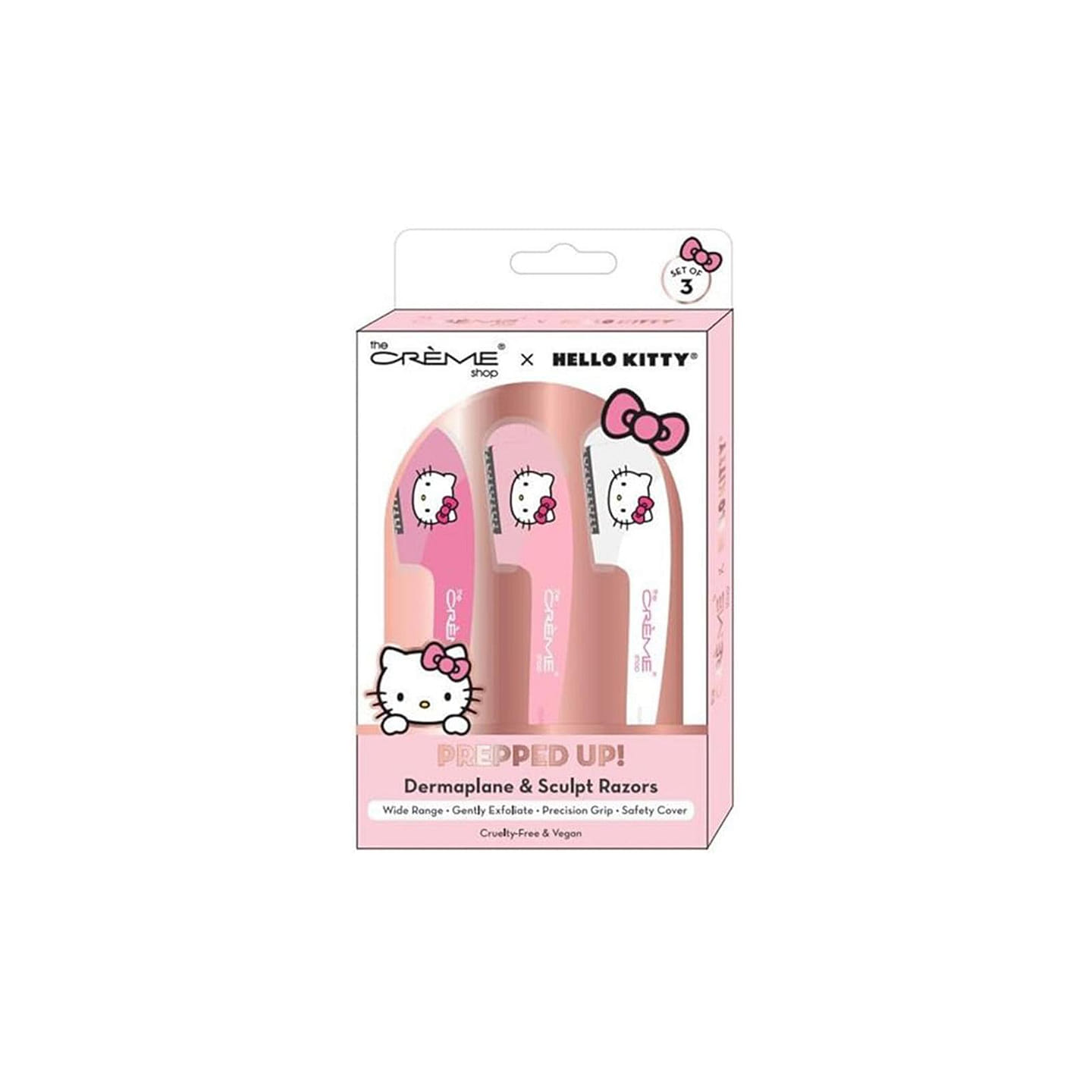 THE CREME SHOP Hello Kitty Dermaplane & Sculpt Razors 3-SET (PINK) 1 each