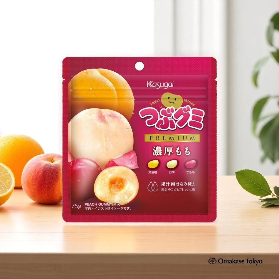 Get Kasugai Seika Tsubu Gummy Premium Thick Peach Delivered | Weee