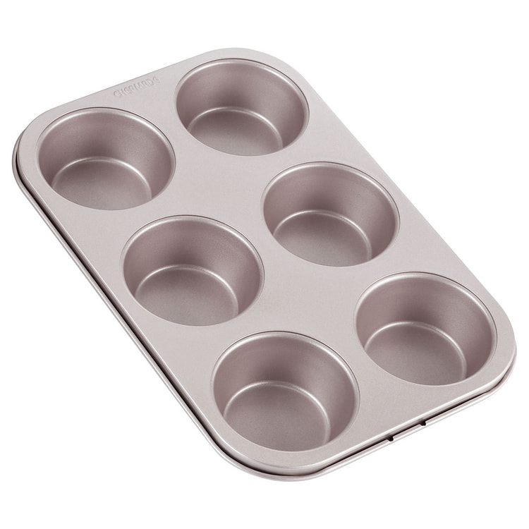 CHEFMADE Muffin Cake Pan, 6-Cavity Non-Stick Cupcake Pan Bakeware