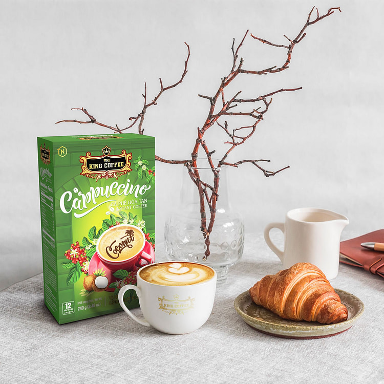 King Coffee Cappuccino Coconut Box 12 Sticks 12 count
