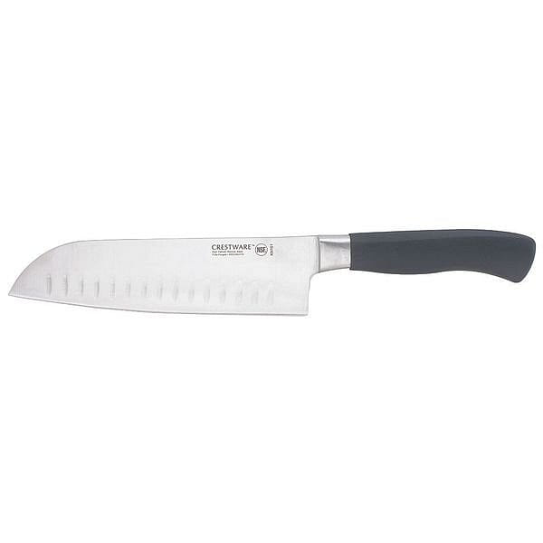 Santoku Knife, Straight, 7 in. L, Black 2 lb