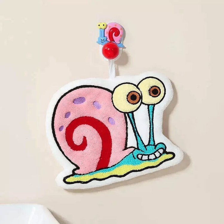 Cute Hanging Hand Towel Smiling Little Snail