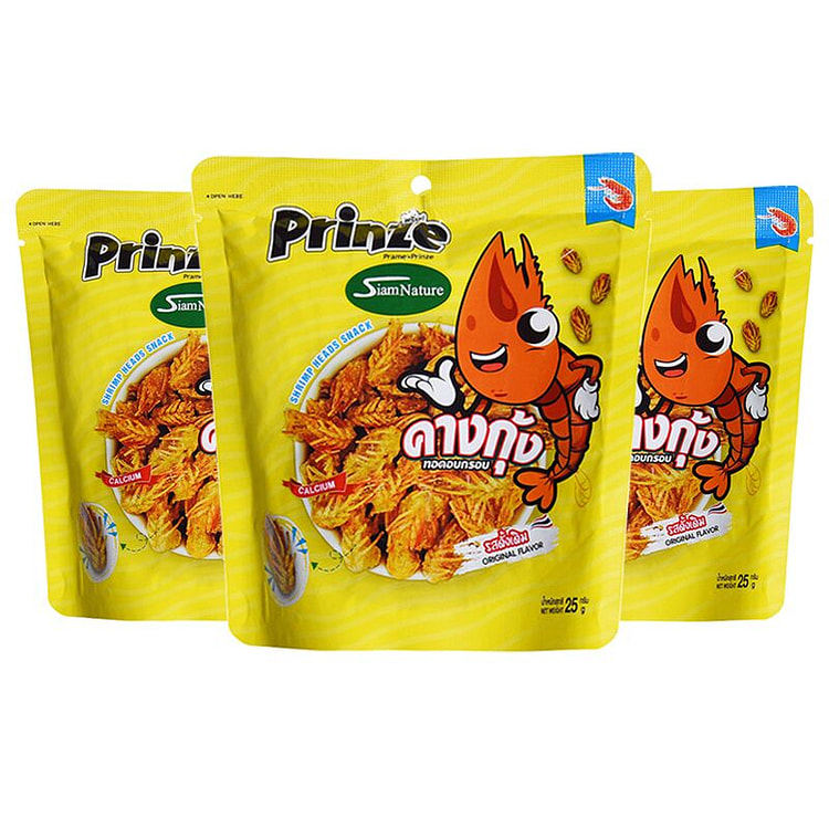 泰国Prinze香脆虾头酥 原味25g 3包