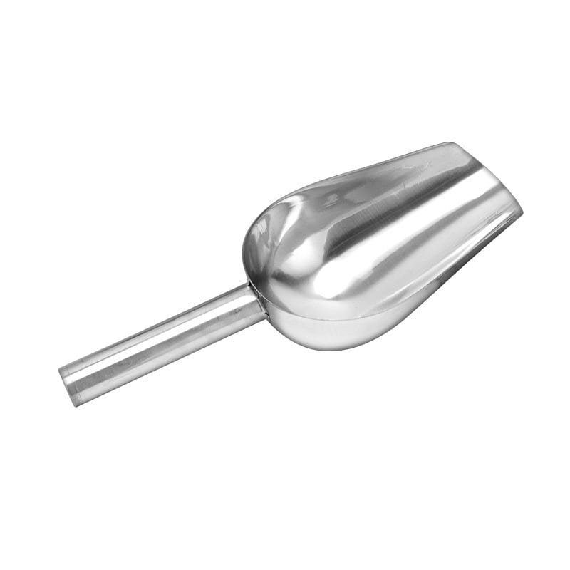 One-Piece Cast Sliver Aluminum Round Bottom Bar Ice Flour Utility Scoop,12 Inch 1 count
