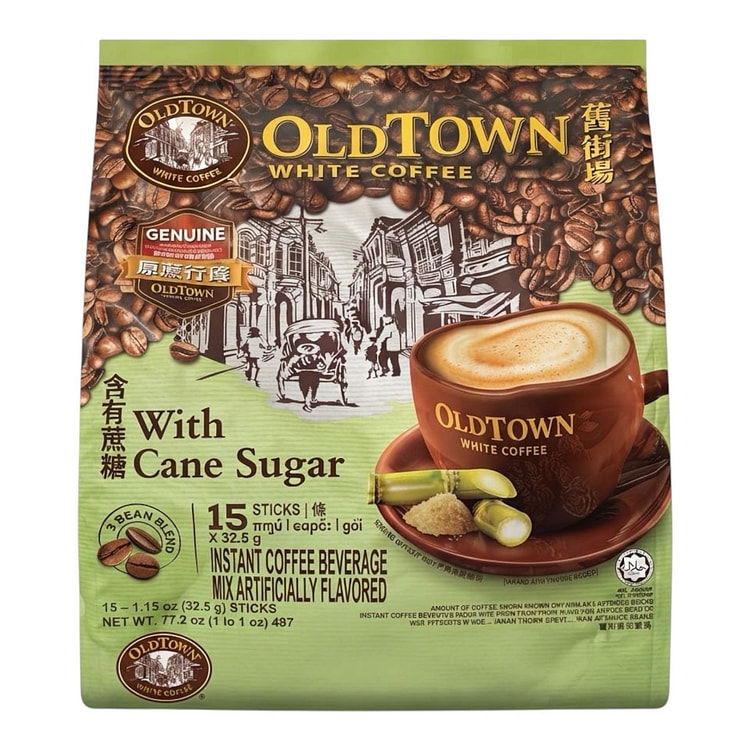 [Oldtown] White Coffee Cane Sugar (15 sticks) 1 each