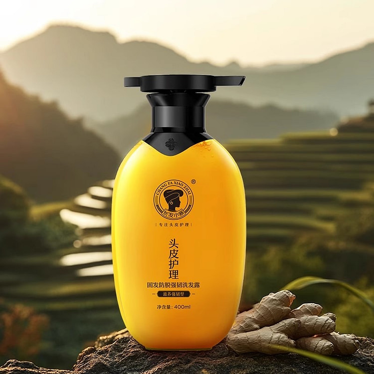 长发小寨 淘米水洗发水生姜固发防脱控油 400ml