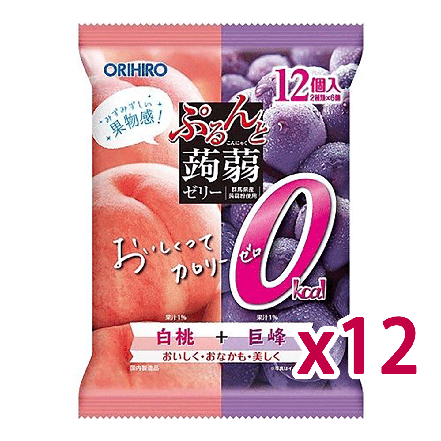 ORIHIRO Konjac Jelly (Peach & Kyoho Grape) CASE 12 count