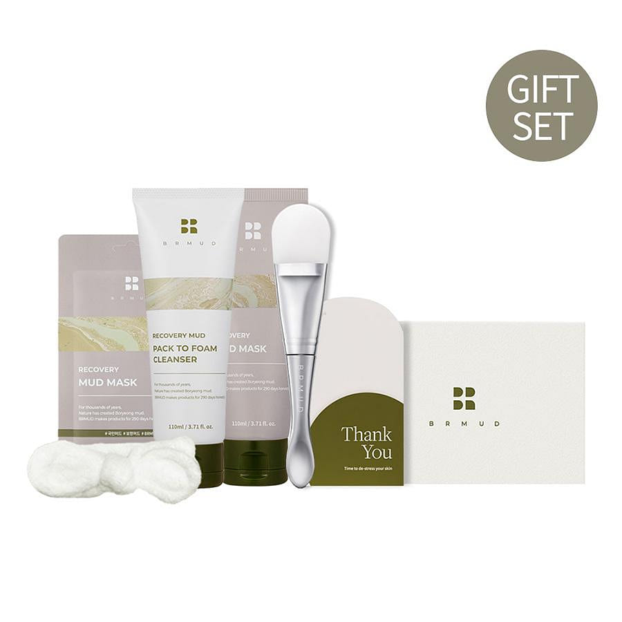 Brmud Boryeong Recovery Mud Mask & Pack to Foam Cleanser Gift Set 1 box