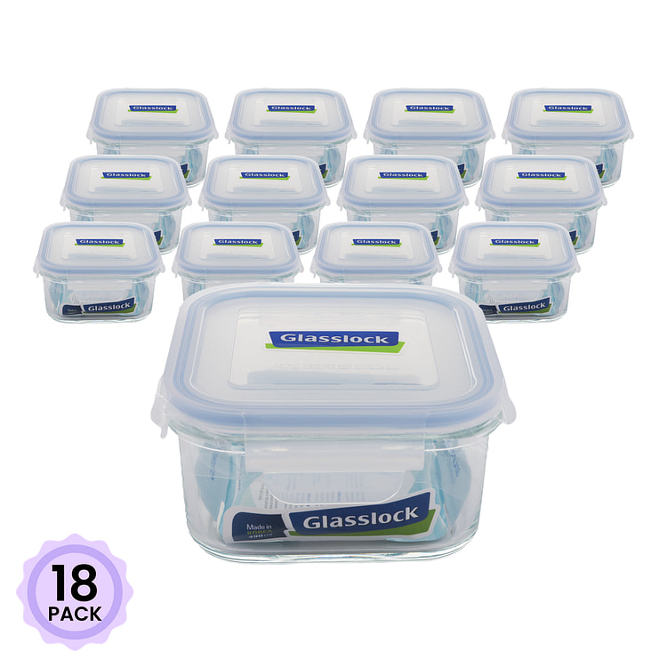 Joy Cook Glass Lock Container Square 490ml 1 count*18 pack