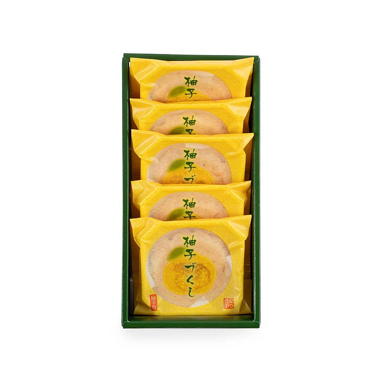 京煎堂 薄烤米饼柚子馅 5枚入 1 份