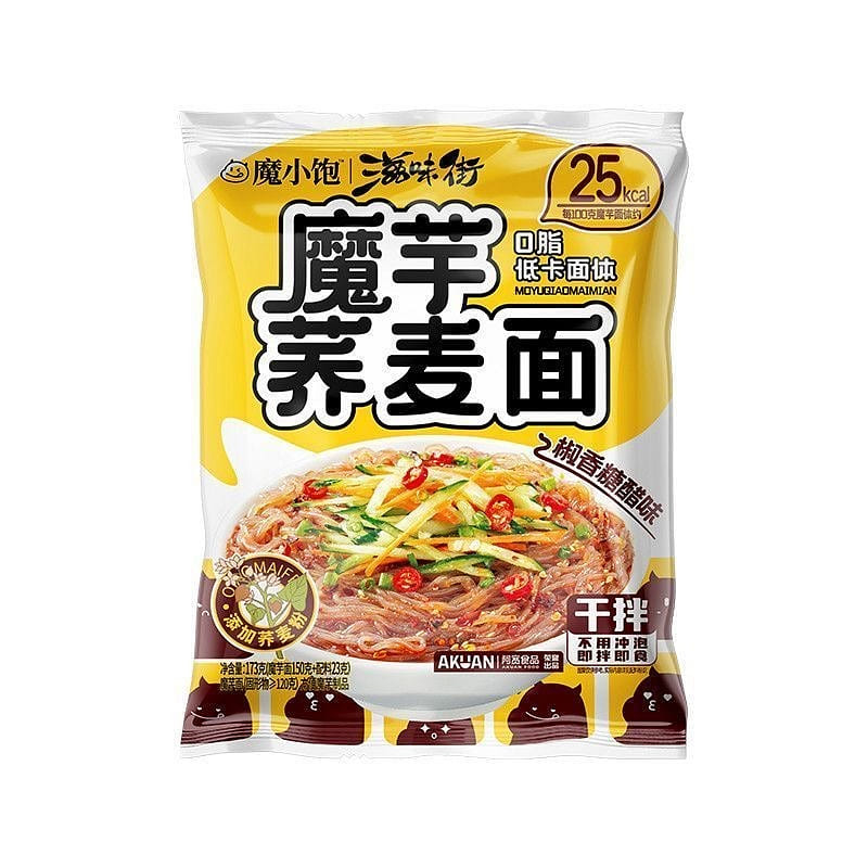 阿宽 魔芋荞麦面 椒香糖醋味 凉面凉皮 O脂低卡 173 克