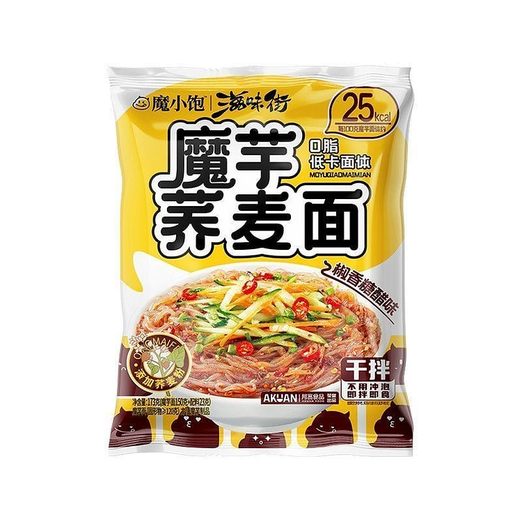 阿宽 魔芋荞麦面 椒香糖醋味 凉面凉皮 O脂低卡 173 克