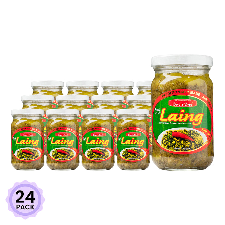 Bicol's Best Laing - Taro Leaves in Coconut Cream Spicy 8 oz*24 pack