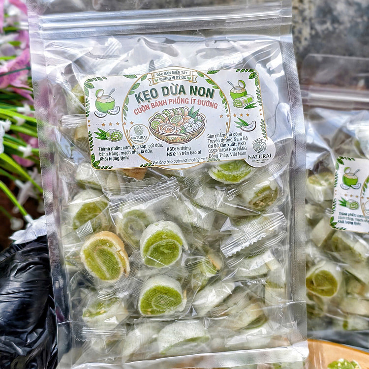 Low-sugar young coconut candy rolled 500 g