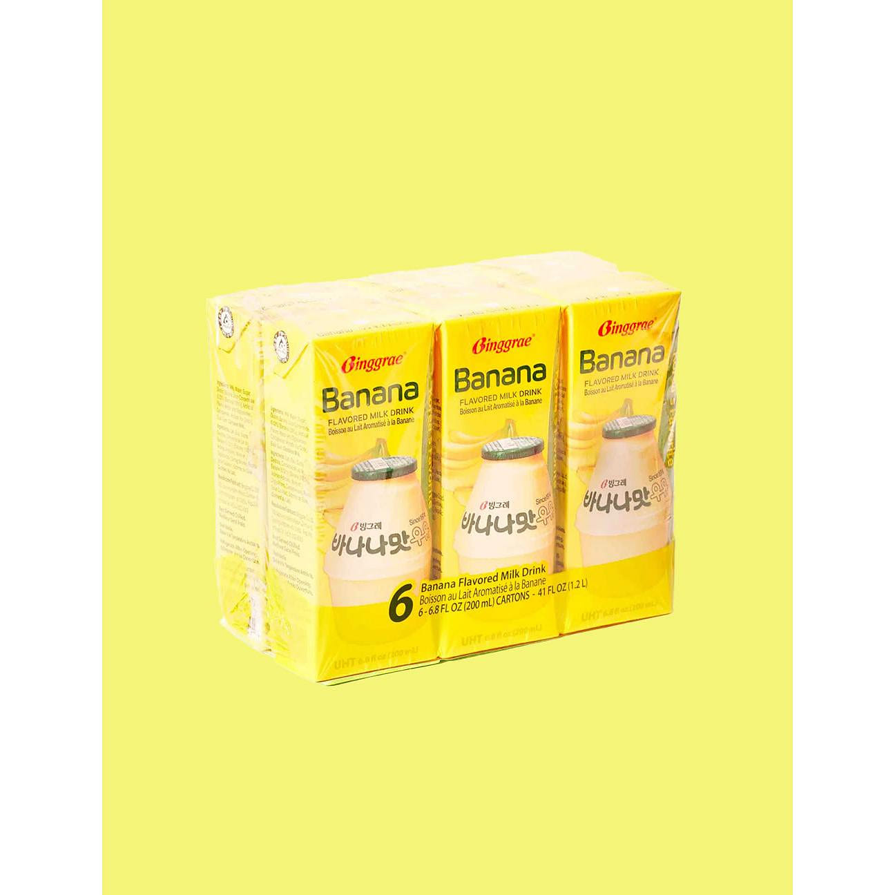 BINGGRAE 香蕉味牛奶 6 瓶装 1 份
