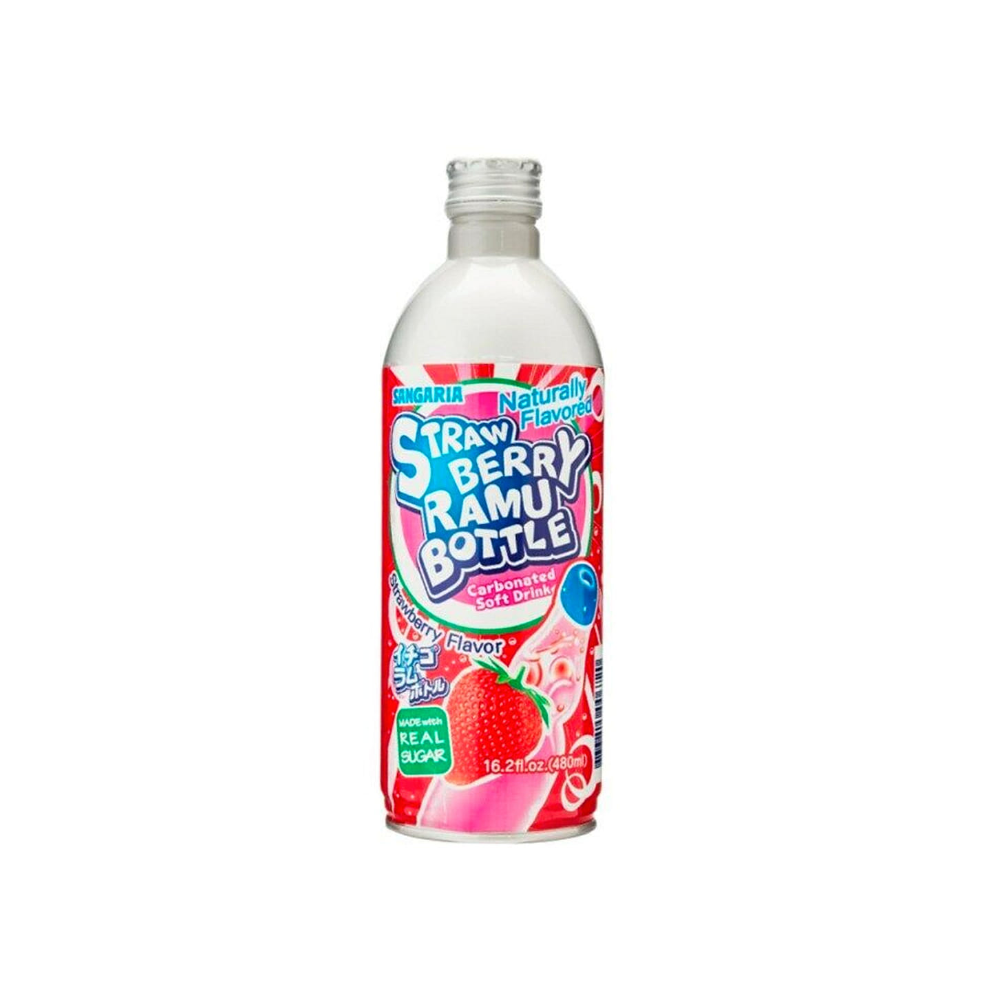 Sangaria Strawberry Ramu Soda Bottle (Japan) 16.2 oz