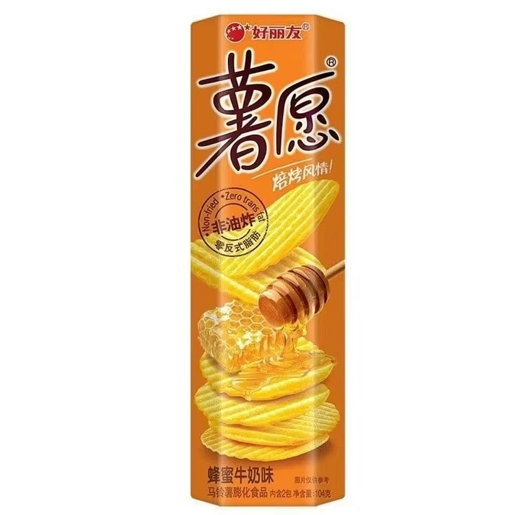 好丽友薯片蜂蜜牛奶味104g休闲零食宿舍追剧搭子 104 克