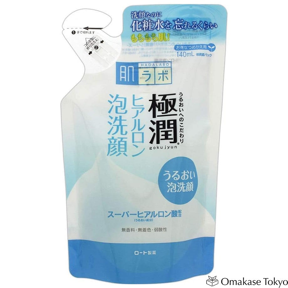 Rohto Hada Labo Gokujyun Hyaluronic Acid Foaming Face Wash Refill 140ml 150 グラム