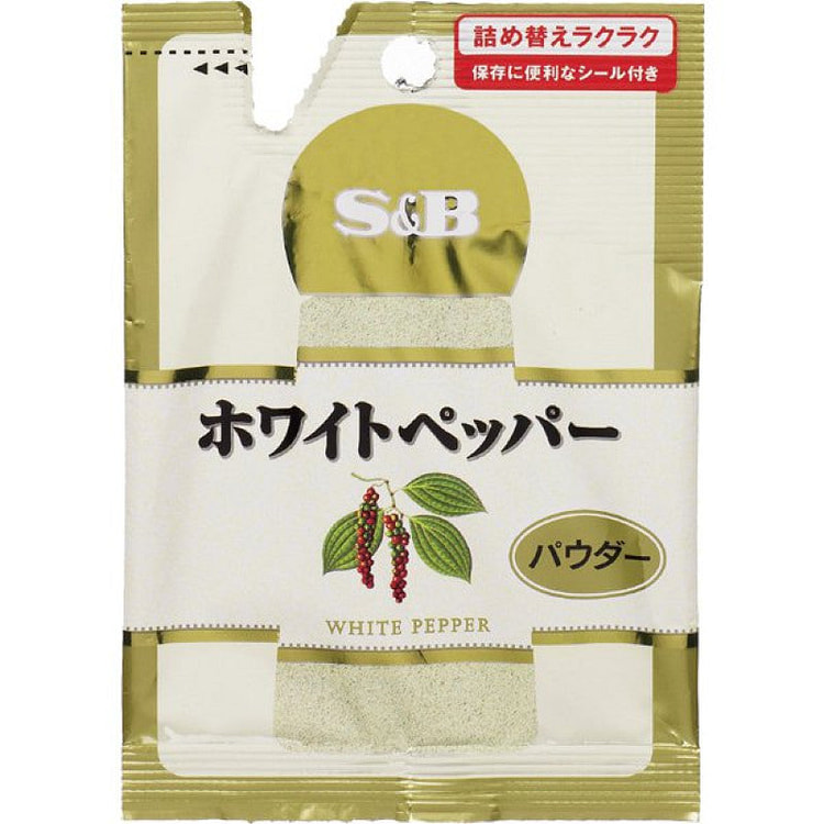 S&B White Pepper Powder, Refill 15g 1 each