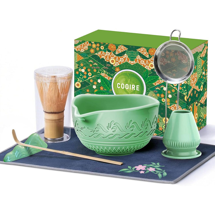陶瓷抹茶制作器 日式抹茶套装8件套 抹茶碗抹茶勺等 1 份