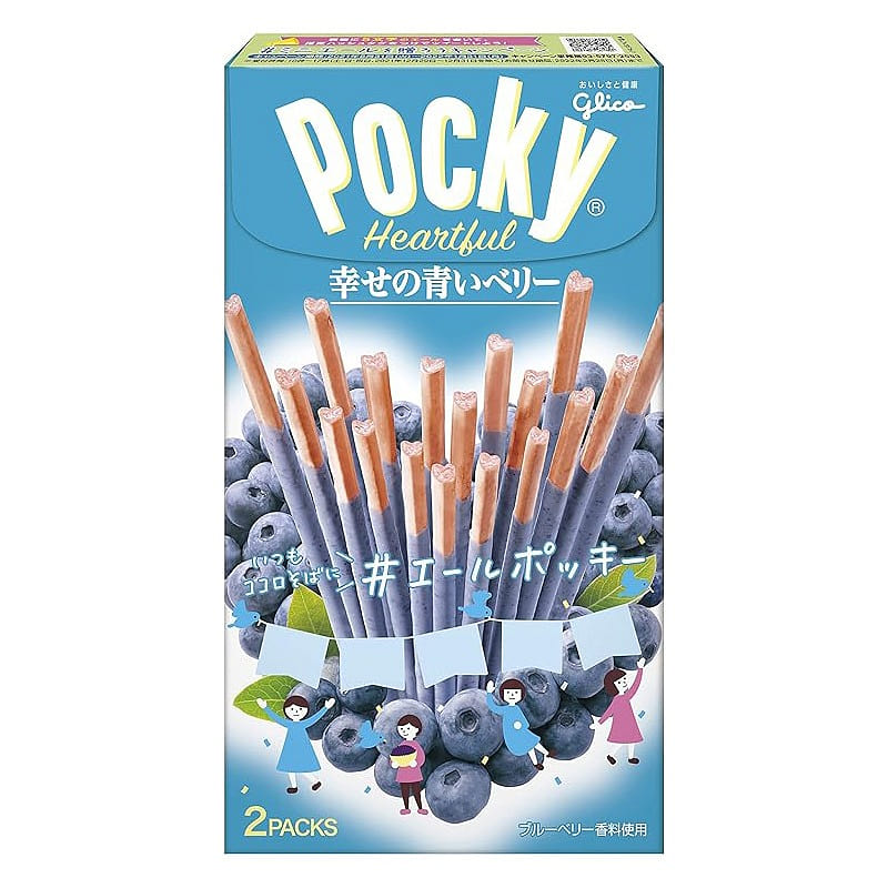 江崎グリコ・ポッキー 春限定 幸せの青いベリー 2袋箱入り 1 箱