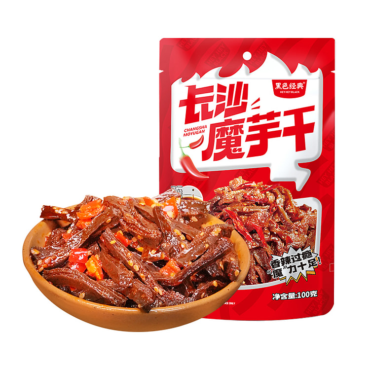 黑色经典长沙魔芋干湖南特产麻辣零食100g*1袋