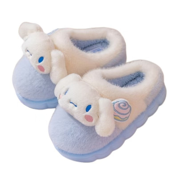 【中国直邮】 FOXTAIL 三丽鸥秋冬棉拖鞋  可爱 保暖  儿童 成人 亲子-大耳狗 Cinnamoroll 30-31(内长18CM)1双