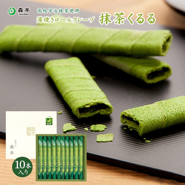 森半 薄烤抹茶蛋卷 10条 1 盒