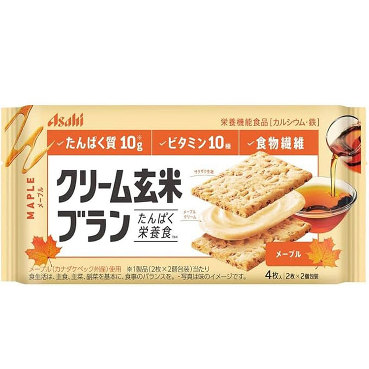 日本直邮 Asahi 朝日 代餐低卡 奶油糙米 布朗 枫糖口味 4枚/