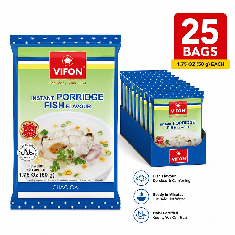 [25-PACK] VIFON Vietnamese Fish Flavor Porridge 1.75 oz*25 pack