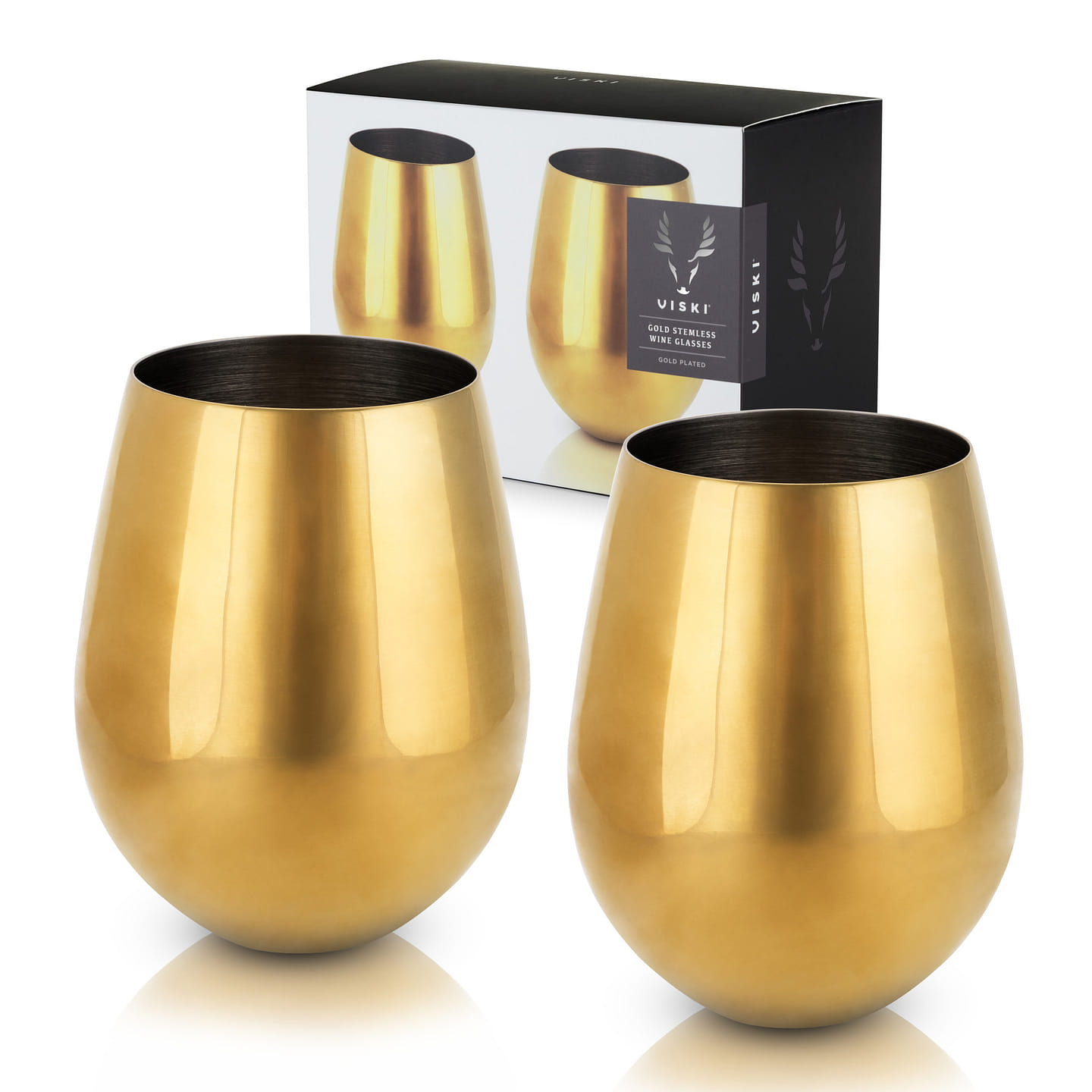 Gold Stemless Wine Glasses by Viski® 18 fl.oz