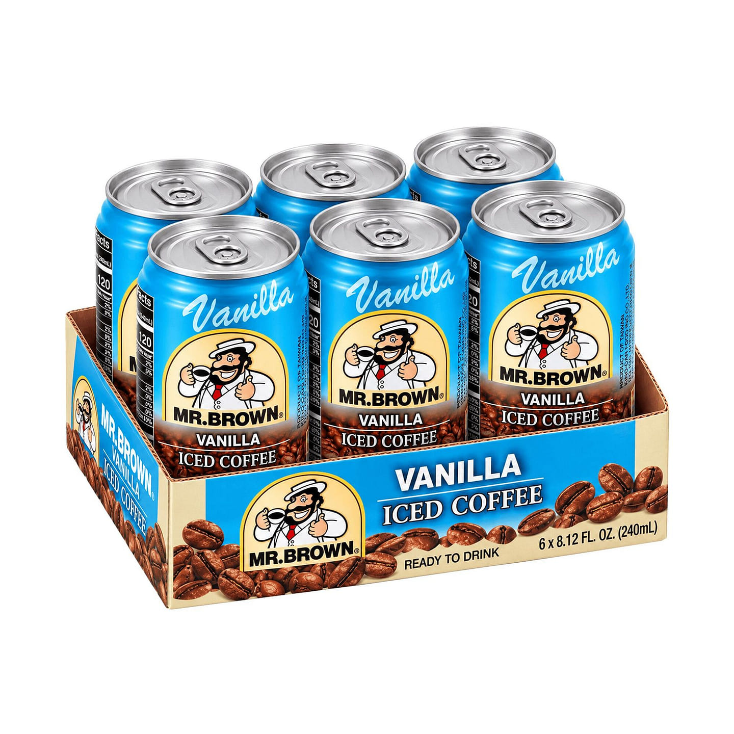 Mr. Brown Vanilla Iced Coffee – 8.12 oz 6 can