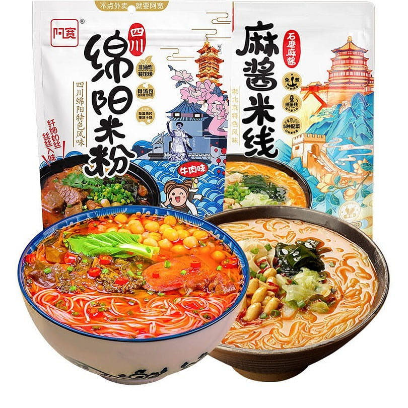 Akuan Mianyang Rice Noodles+Majiang Rice Noodles Sichuan Specialty Snacks 315 グラム