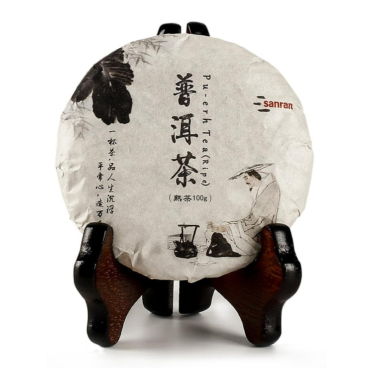 陈普洱茶 熟普洱茶饼 中国云南发酵普洱茶饼100克