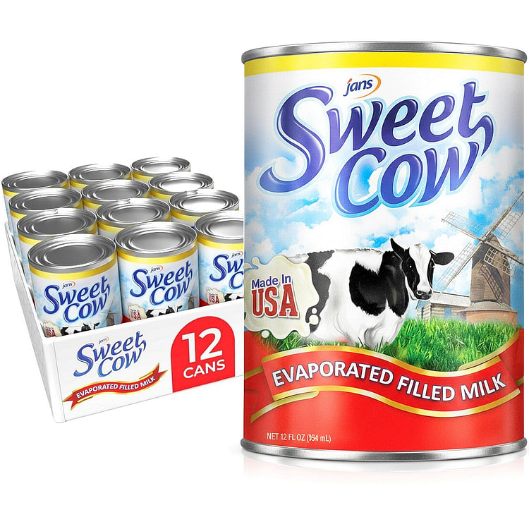 Jans Sweet Cow Evaporated Filled Milk Pack of 12 12 fl.oz*12 pack