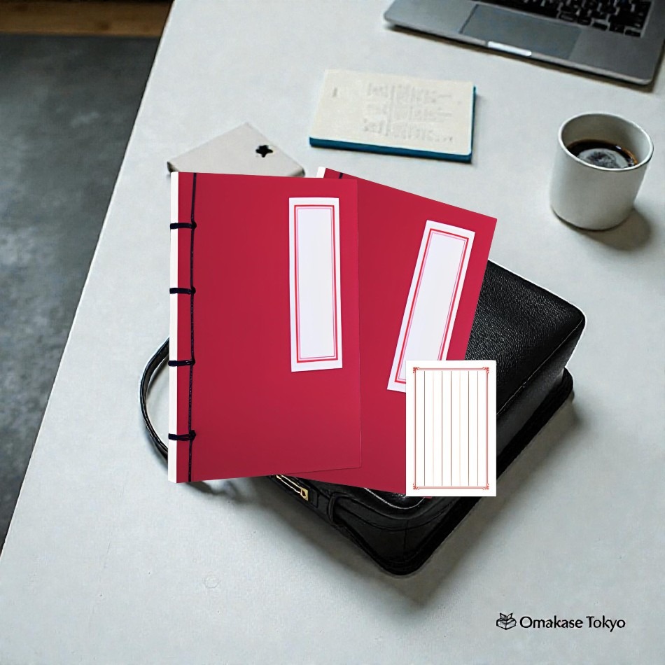 Fogman Japanese Bound Notebook Set-Red 200 g - Weee!