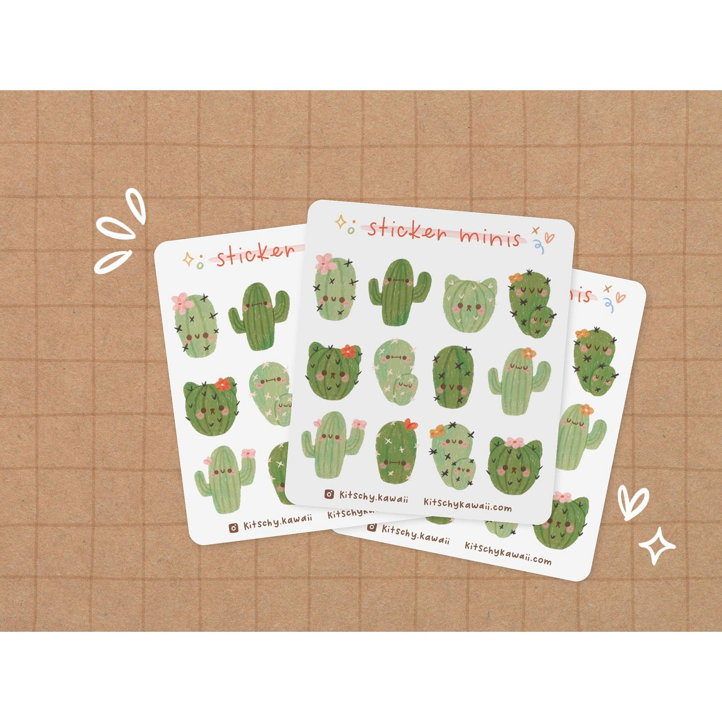 Cactus Mini Sticker Sheet 1 each