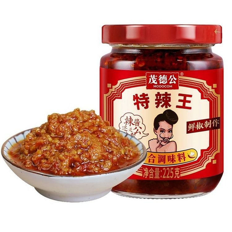 茂德公辣椒酱特辣王超辣爆辣蒜蓉辣椒酱开胃拌面辣酱 225 克