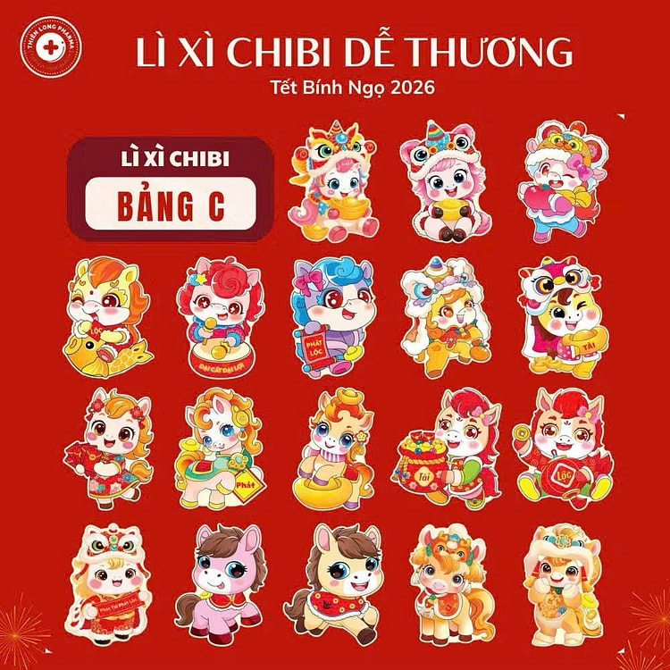 SET 18 CHIBI RED ENVELOPES -HORSE JAN 24 AVAILABLE 1 pack