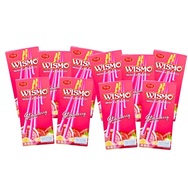 Wismo 草莓冰淇淋饼干棒 10 盒 22 克