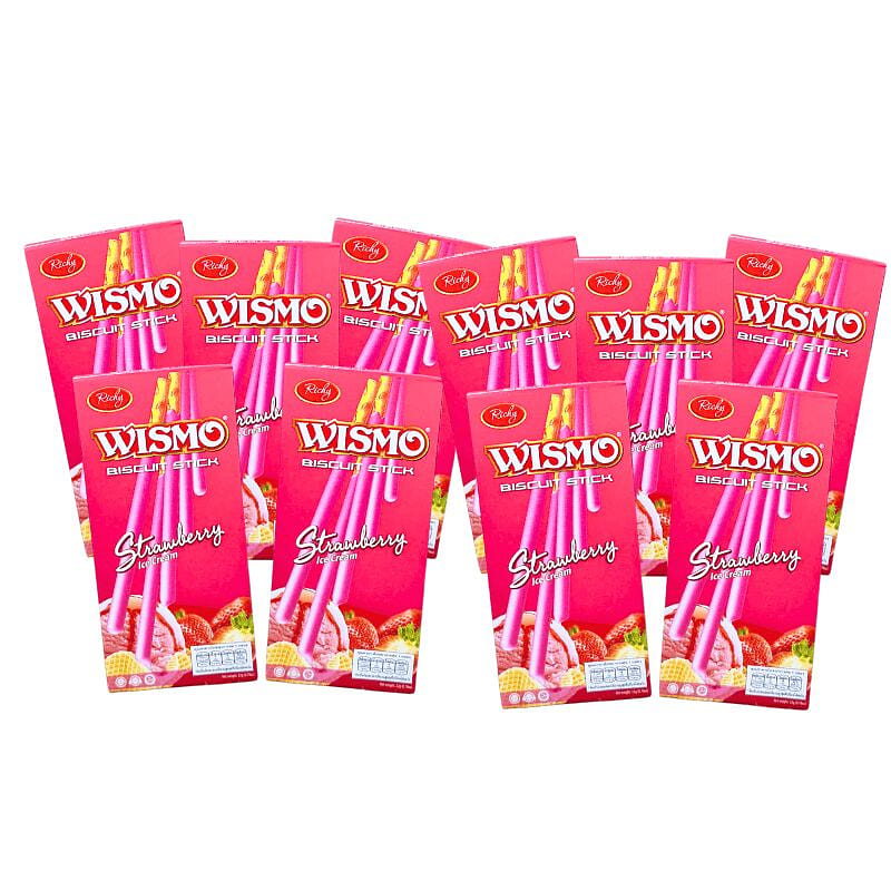 Wismo 草莓冰淇淋饼干棒 10 盒 22 克