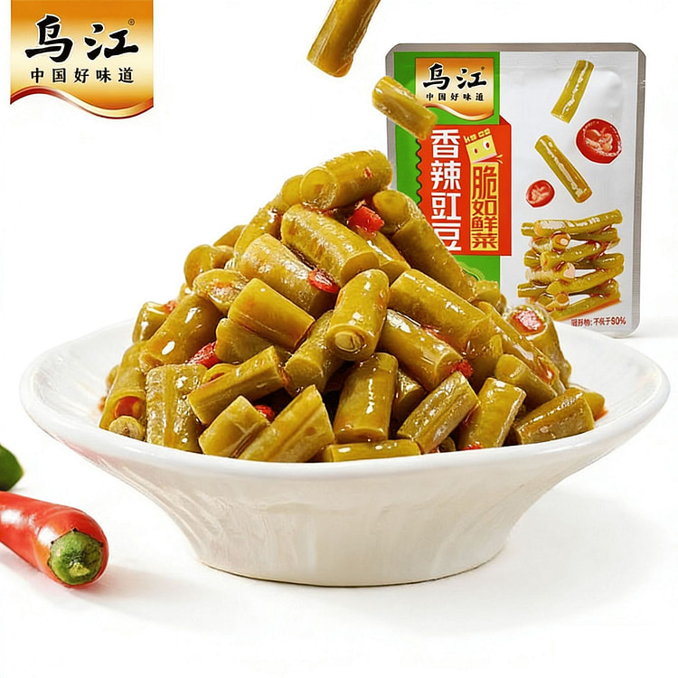 乌江榨菜香辣豇豆小袋便携开味咸菜下饭菜 30 克*3 包