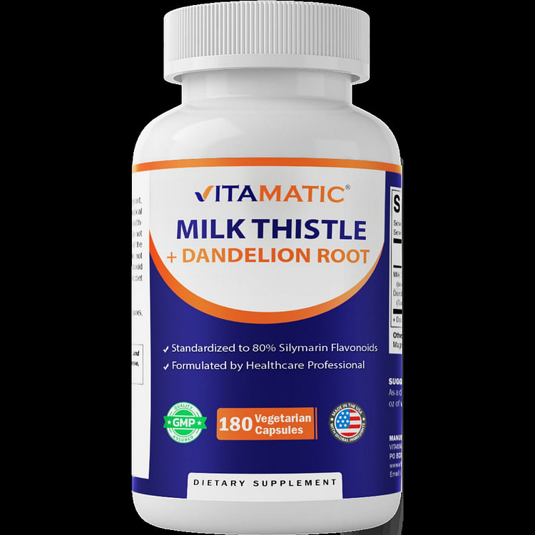 Milk Thistle with Dandelion Root - 180 Capsules