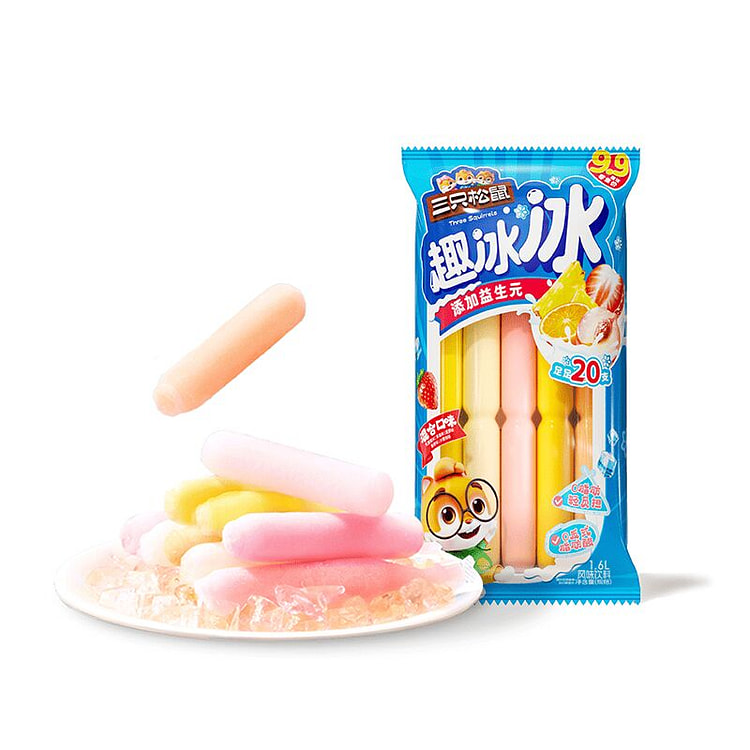 三只松鼠益生元乐享趣冰冰混合口味夏日家庭碎冰棒雪糕 1600 毫升