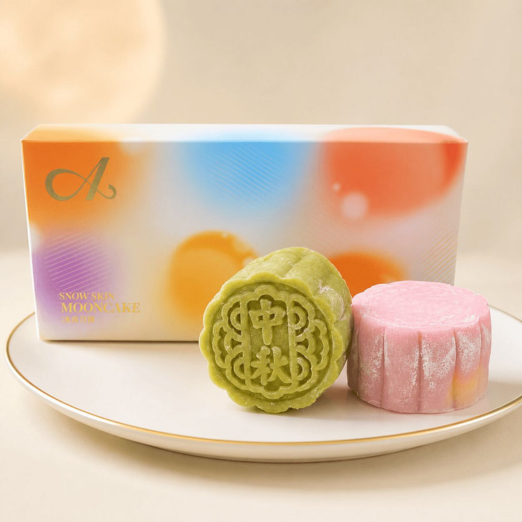 Matcha & Purple Yam Snow Skin Mooncakes 2 count